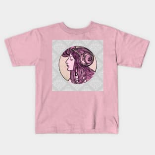 Alphonse Mucha Vintage Girl with a Twist mug,coffee mug,t-shirt,pin,tapestry,notebook,tote,phone cover,pillow Kids T-Shirt